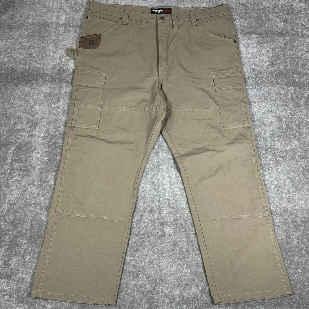 Wrangler‎ Riggs Pants Men's 44x30 Brown Ripstop Double Knee Carpenter